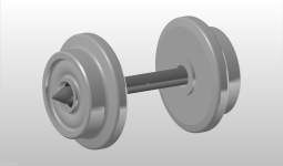 NPE Modellbau NZ33265 - H0 Scheibenradsatz - Ø 10 mm - Niederq. (Spitzlager - einseitig isoliert)